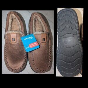 NEW Mens Brown Suede Moccasin Slippers Size 8